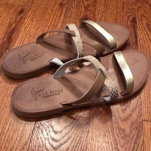 Joie Shoes - Joie Sandal with Triple contrast straps 38 1/2 Joie Shoes - Joie Sandal with Triple contrast straps 38 1/2